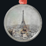 Eiffeltoren. Parijs, Frankrijk Metalen Ornament<br><div class="desc">Waterverf Eiffeltoren. Parijs,  Frankrijk</div>