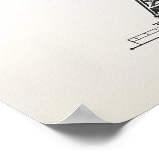 Eiffeltoren Parijs Frankrijk minimalistische lijnk Poster (Hoek)