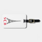 Eiffeltoren Parijs Frankrijk Monogram Bagagelabel (Voorkant horizontaal)