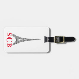 Eiffeltoren Parijs Frankrijk Monogram Bagagelabel