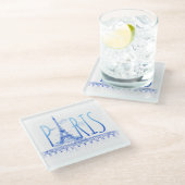 Eiffeltoren Parijs Frankrijk Onderzetter Glazen Onderzetter (Schuin)