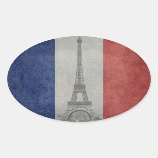 Eiffeltoren, Parijs Frankrijk Ovale Sticker (Voorkant)