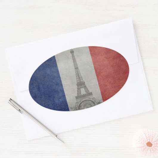 Eiffeltoren, Parijs Frankrijk Ovale Sticker (Envelop)