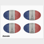 Eiffeltoren, Parijs Frankrijk Ovale Sticker (Vel)