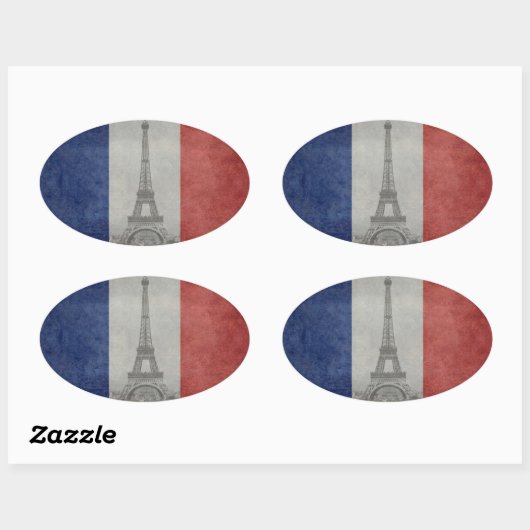 Eiffeltoren, Parijs Frankrijk Ovale Sticker (Vel)