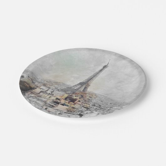 Eiffeltoren Parijs Frankrijk Papier Borden Chic Re Papieren Bordje (Gekanteld)
