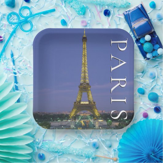 Eiffeltoren | Parijs, Frankrijk Papieren Bordje (Feest)