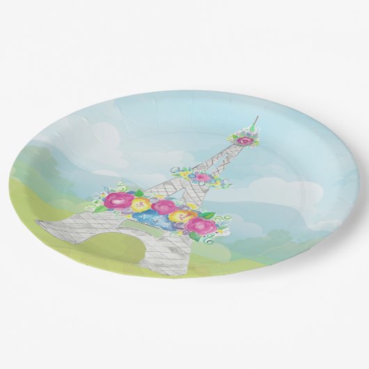 Eiffeltoren, Parijs, Frankrijk, partijthema Papieren Bordje (Gekanteld)