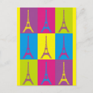 Eiffeltoren Parijs Frankrijk Pop Art Briefkaart
