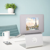 Eiffeltoren Parijs Frankrijk rivier Seine Sticker (Laptop op bureau)