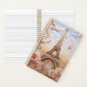 Eiffeltoren Parijs Frankrijk Roze Bloemen Notitieboek (Binnen)