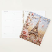 Eiffeltoren Parijs Frankrijk Roze Bloemen Planner (Display)
