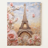 Eiffeltoren Parijs Frankrijk Roze Bloemen Planner (Achterkant)