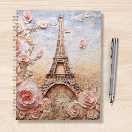 Eiffeltoren Parijs Frankrijk Roze Bloemen Planner