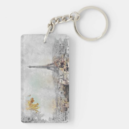 Eiffeltoren. Parijs, Frankrijk Sleutelhanger (achterkant)