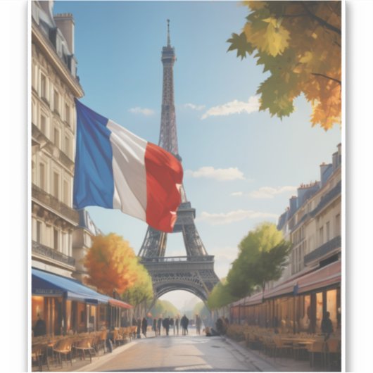 Eiffeltoren - Parijs - Frankrijk Sticker (Voorkant)