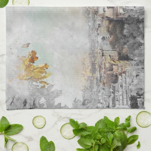 Eiffeltoren. Parijs, Frankrijk Theedoek (Gevouwen)