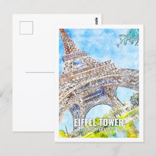 Eiffeltoren Parijs Frankrijk Travel Place Waterver Briefkaart