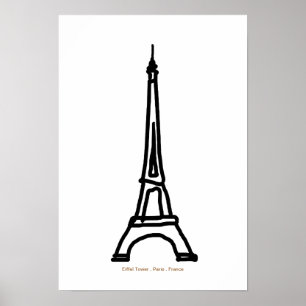 Eiffeltoren Parijs/Frankrijk voor muren Poster