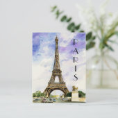  Eiffeltoren Parijs Frankrijk Waterverf Briefkaart (Staand voorkant)