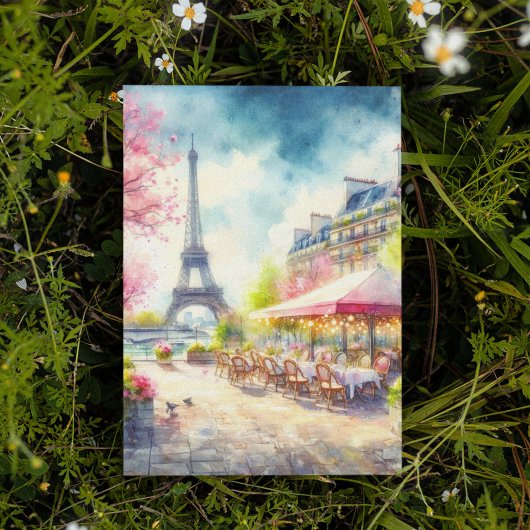 Eiffeltoren Parijs Frankrijk Waterverf Briefkaart