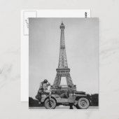 Eiffeltoren Parijs Frankrijk WO2 Briefkaart (Voorkant / Achterkant)