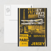  Eiffeltoren Parijs Frans luchtvervoer Briefkaart (Voorkant / Achterkant)