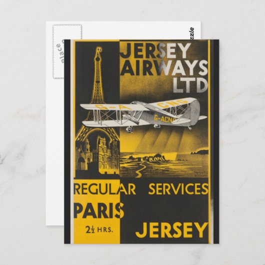 Eiffeltoren Parijs Frans luchtvervoer Briefkaart (Voorkant / Achterkant)