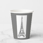 Eiffeltoren Parijs Frans Papieren Bekers (Achterkant)
