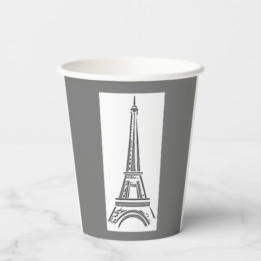 Eiffeltoren Parijs Frans Papieren Bekers (Achterkant)