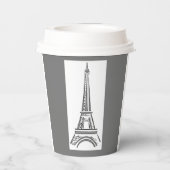 Eiffeltoren Parijs Frans Papieren Bekers (Achterkant)