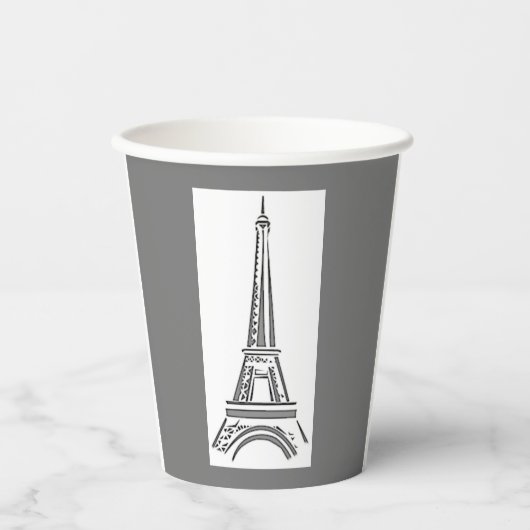 Eiffeltoren Parijs Frans Papieren Bekers (Voorkant)
