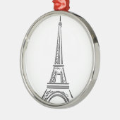 Eiffeltoren Parijs Franse Kerstversiering Metalen Ornament (Links)