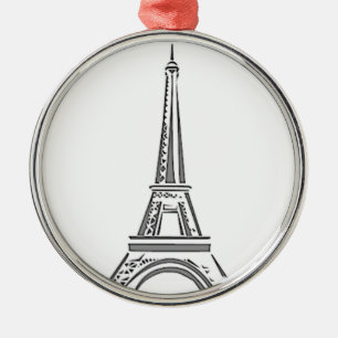 Eiffeltoren Parijs Franse Kerstversiering Metalen Ornament