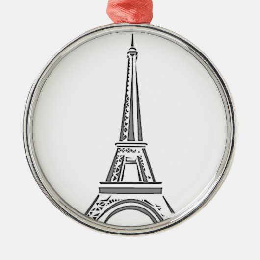 Eiffeltoren Parijs Franse Kerstversiering Metalen Ornament (Voorkant)