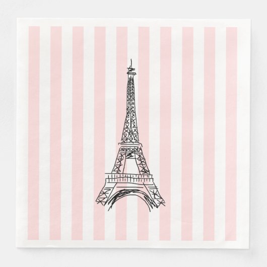 Eiffeltoren Parijs illustratie servetten (Voorkant)