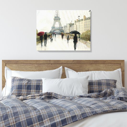 Eiffeltoren | Parijs in de Regering Canvas Afdruk (Insitu (Slaapkamer))