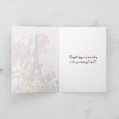 Eiffeltoren, Parijs Iris, Lente Bloemen Tulp Kaart (Binnen)