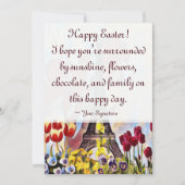 Eiffeltoren, Parijs Iris, Tulpen Bloemen Pasen Feestdagenkaart (Voorkant)