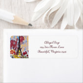 Eiffeltoren, Parijs Iris, Tulps Spring Flowers Etiket (Insitu)