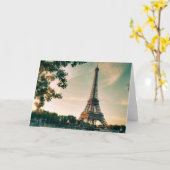 Eiffeltoren Parijs liefde stad romantische reizen Kaart (Gele Bloem)