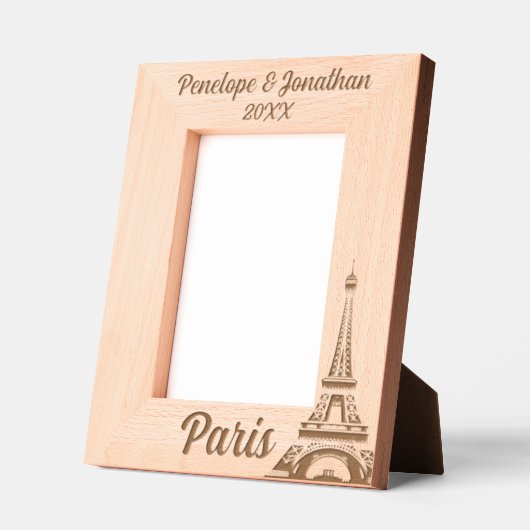 Eiffeltoren Parijs met aangepaste naam en datum Gegraveerde Lijstjes (Links)
