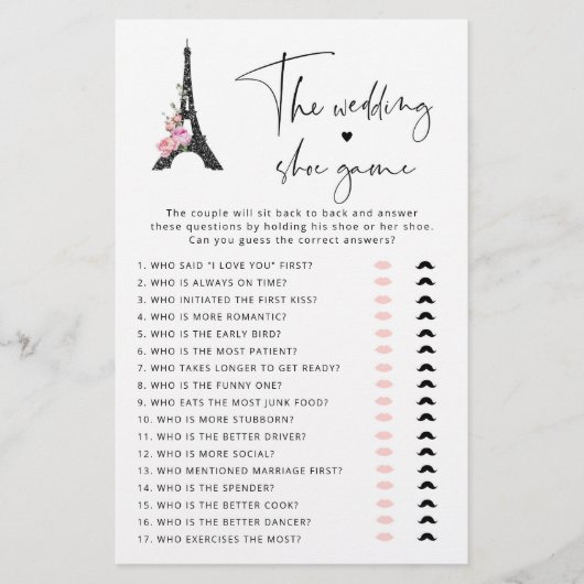 Eiffeltoren Parijs modern De bruiloft schoen spel (Voorkant)
