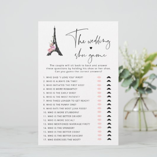 Eiffeltoren Parijs modern De bruiloft schoen spel (Staand voorkant)