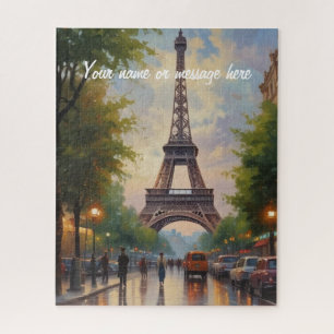Eiffeltoren Parijs Reis Vintage Retro Kunst Naam Legpuzzel
