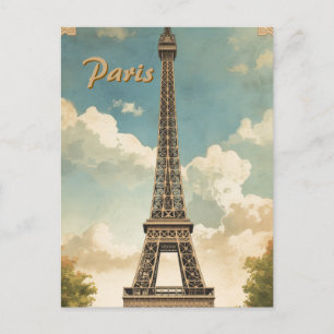 Eiffeltoren Parijs Reis Vintage Stijl Retro Kunst Briefkaart