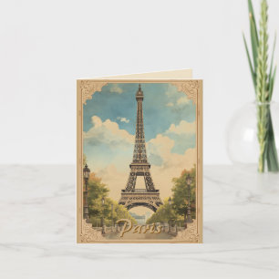 Eiffeltoren Parijs Reis Vintage Stijl Retro Kunst Kaart