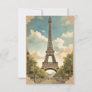 Eiffeltoren Parijs Reis Vintage Stijl Retro Kunst Kaart