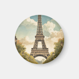 Eiffeltoren Parijs Reis Vintage Stijl Retro Kunst Magneet