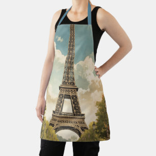 Eiffeltoren Parijs Reis Vintage Stijl Retro Kunst Schort
